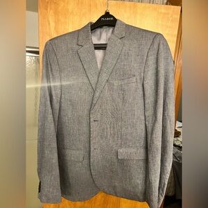 H&M Linen Blend Gray Sport Coat with Notched Lapels